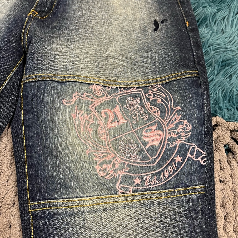 South Pole Pink embroidery jeans